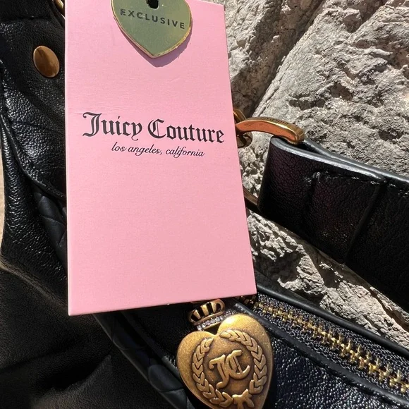 Juicy Couture Liquorice Black Romance Hobo Shoulder Bag! - Picture 11 of 11